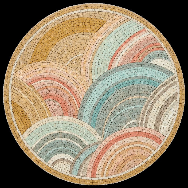 Meander mosaic medallion