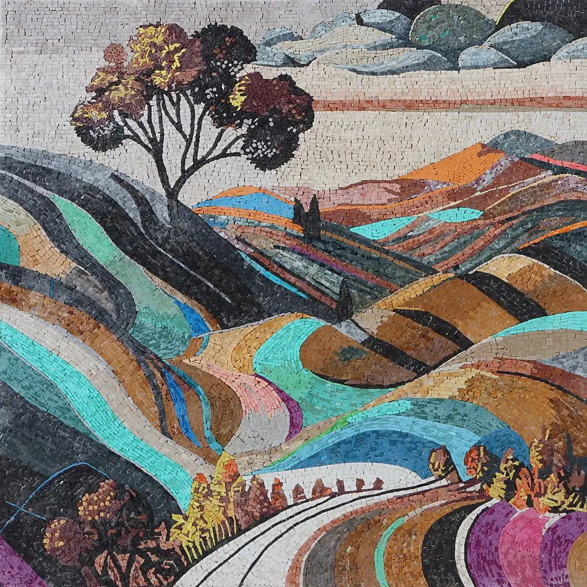 By the Mountains handmade marble mosaic
